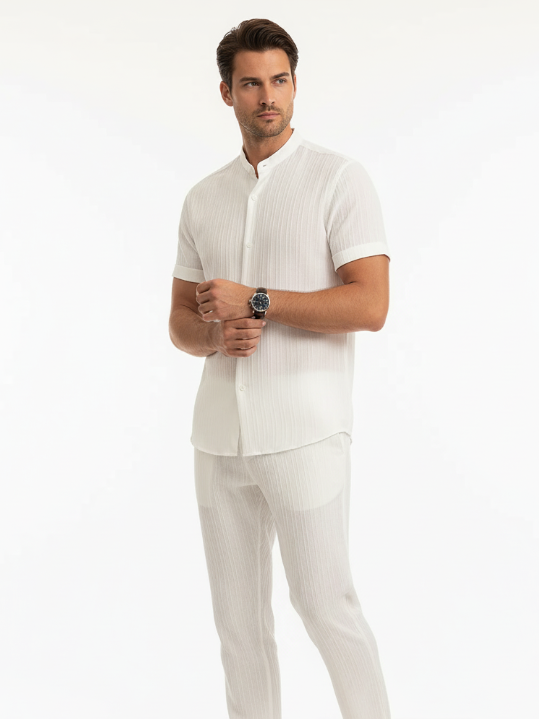Men's Linen Casual Set Textured