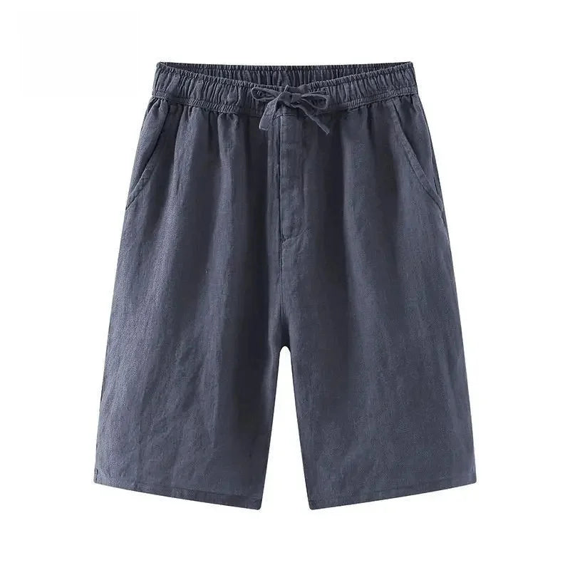 Linen Casual Men's Shorts Summer Loose Thin Comfortable Short Pants Trendy Five-Point Pants Lightweight Fashionable Shorts