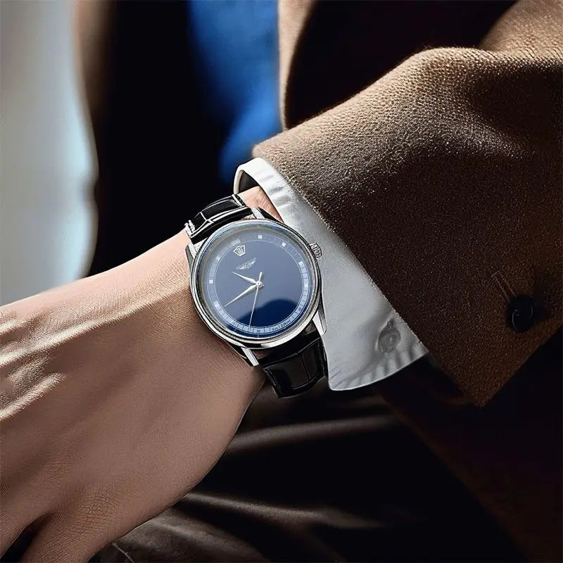 Luxury Business Men's Quartz Watch Handsome Wristwatch with Waterproof Leather Strap Top Brand New Model 2025 Quartz Watch