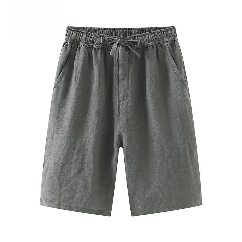 Linen Casual Men's Shorts Summer Loose Thin Comfortable Short Pants Trendy Five-Point Pants Lightweight Fashionable Shorts