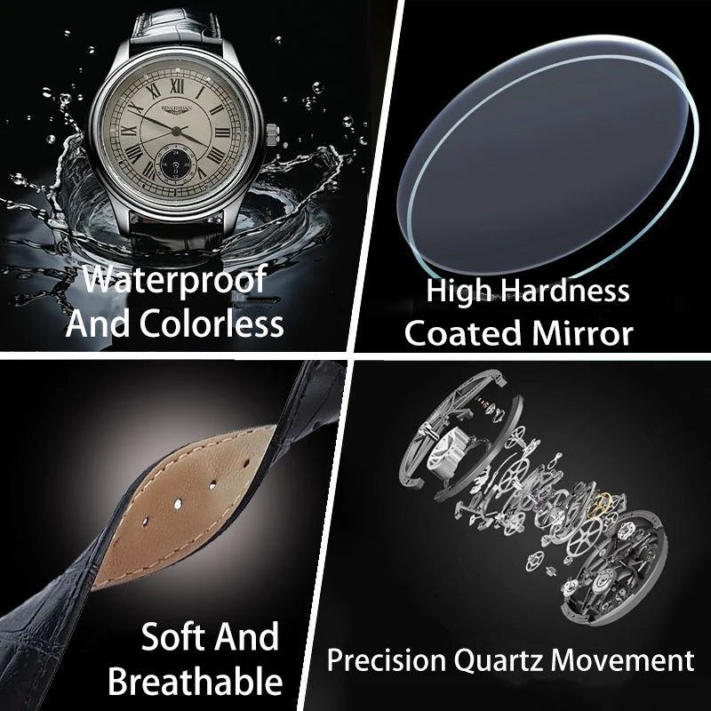 Top Brand Man Wristwatch Luxury Business Waterproof Men Watch For Men Quartz Clock Leather Men's Watches reloj Handsome 2025 New