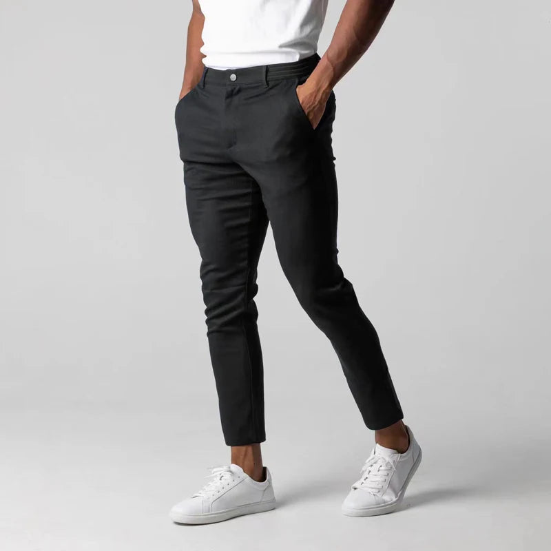 Autumn New Men's Casual Pants Waterproof Trousers Japanese Business Versatile Elasticity Waist High Guality Long Pant For Male
