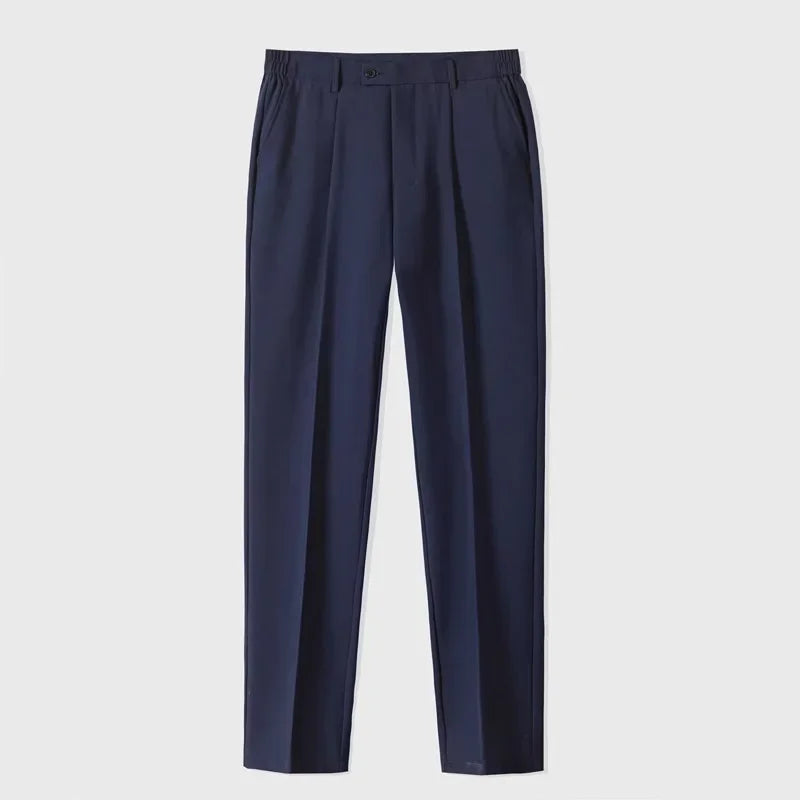 New Business Anti-Wrinkle Iron-Free Men's Casual Pants Loose Drapey Solid Color Straight Leg Spring Trendy Korean Style