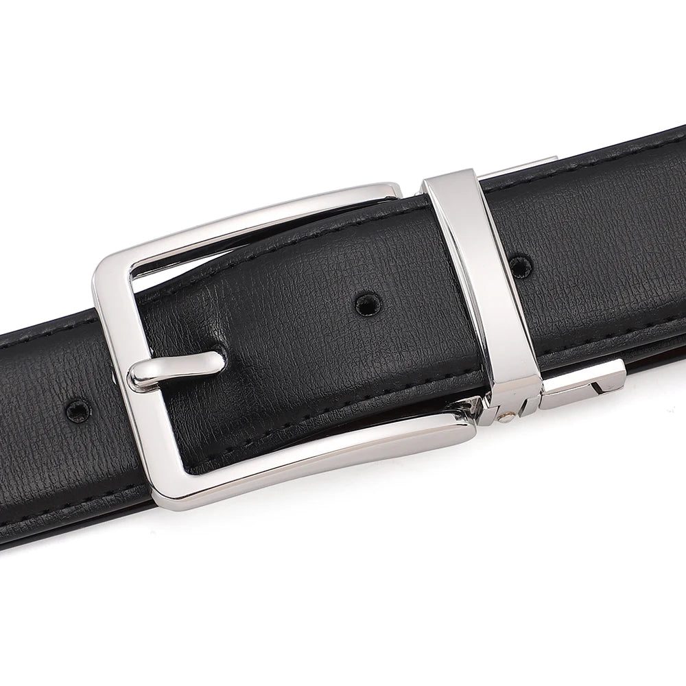 Reversible Pin Buckle Men's Belts Real Leather Male Belt for Man High Quality Designer Fashion Jeans Waist Strap Luxury Business