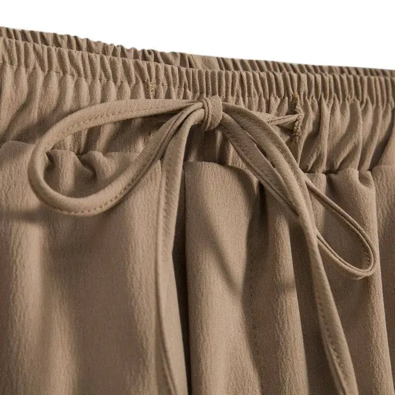 Summer New Men's Casual Shorts Pure Color Knot Beach Pants Large Size Five-Pointed Leisure Trousers Simple And Stylish