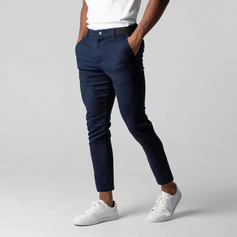 Autumn New Men's Casual Pants Waterproof Trousers Japanese Business Versatile Elasticity Waist High Guality Long Pant For Male