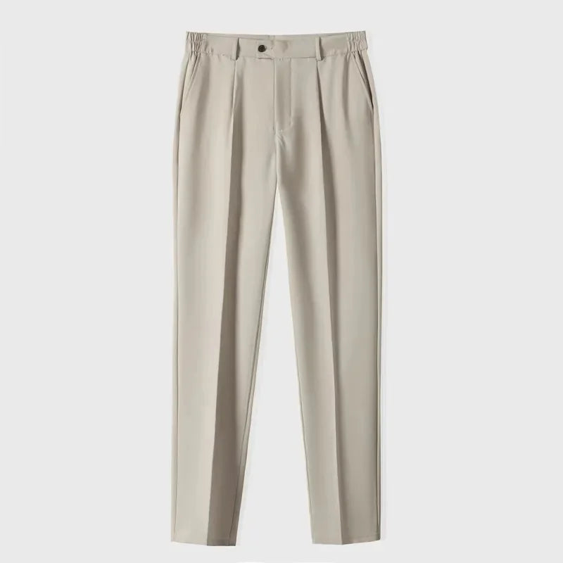 New Business Anti-Wrinkle Iron-Free Men's Casual Pants Loose Drapey Solid Color Straight Leg Spring Trendy Korean Style