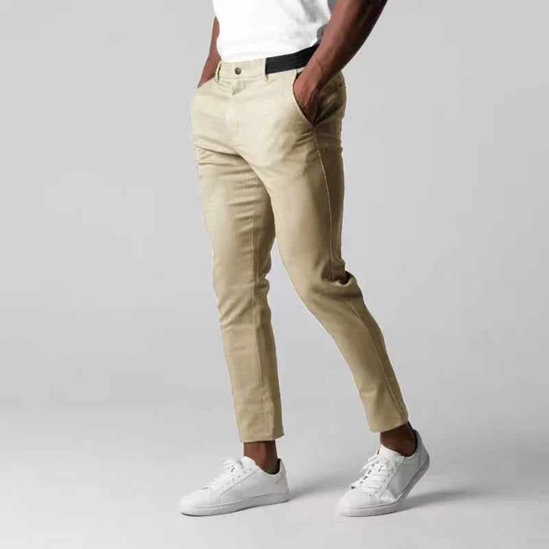 Autumn New Men's Casual Pants Waterproof Trousers Japanese Business Versatile Elasticity Waist High Guality Long Pant For Male