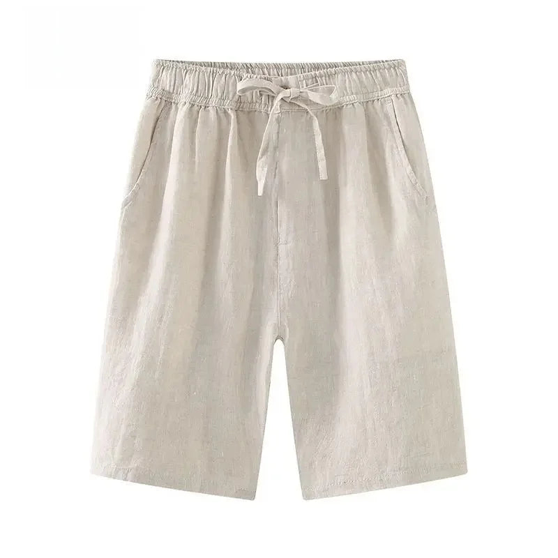 Linen Casual Men's Shorts Summer Loose Thin Comfortable Short Pants Trendy Five-Point Pants Lightweight Fashionable Shorts