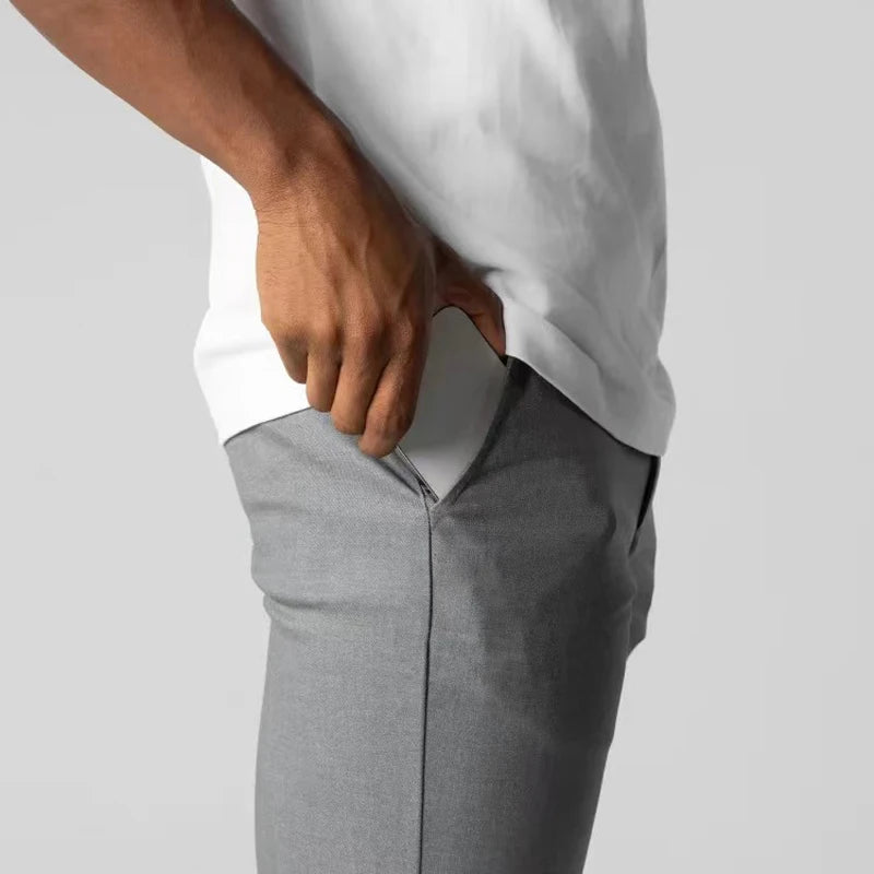 Autumn New Men's Casual Pants Waterproof Trousers Japanese Business Versatile Elasticity Waist High Guality Long Pant For Male