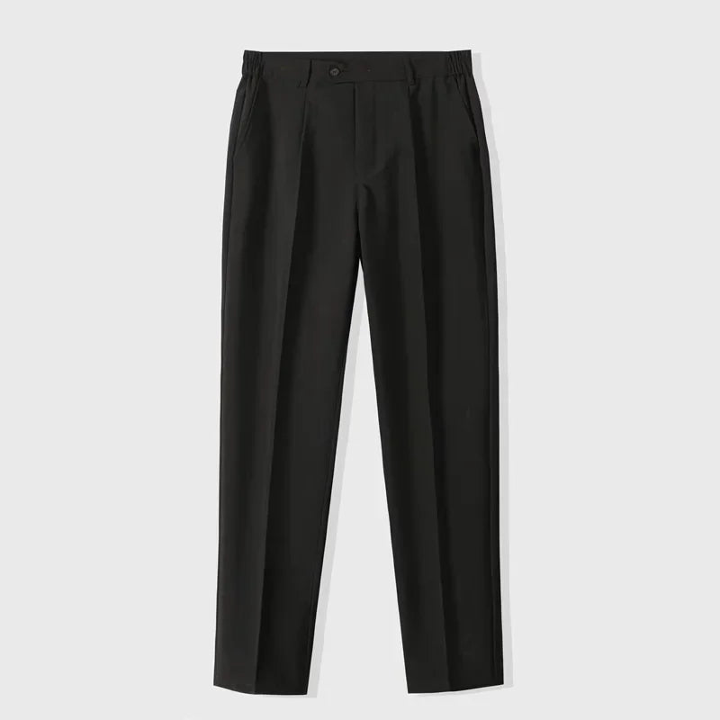 New Business Anti-Wrinkle Iron-Free Men's Casual Pants Loose Drapey Solid Color Straight Leg Spring Trendy Korean Style